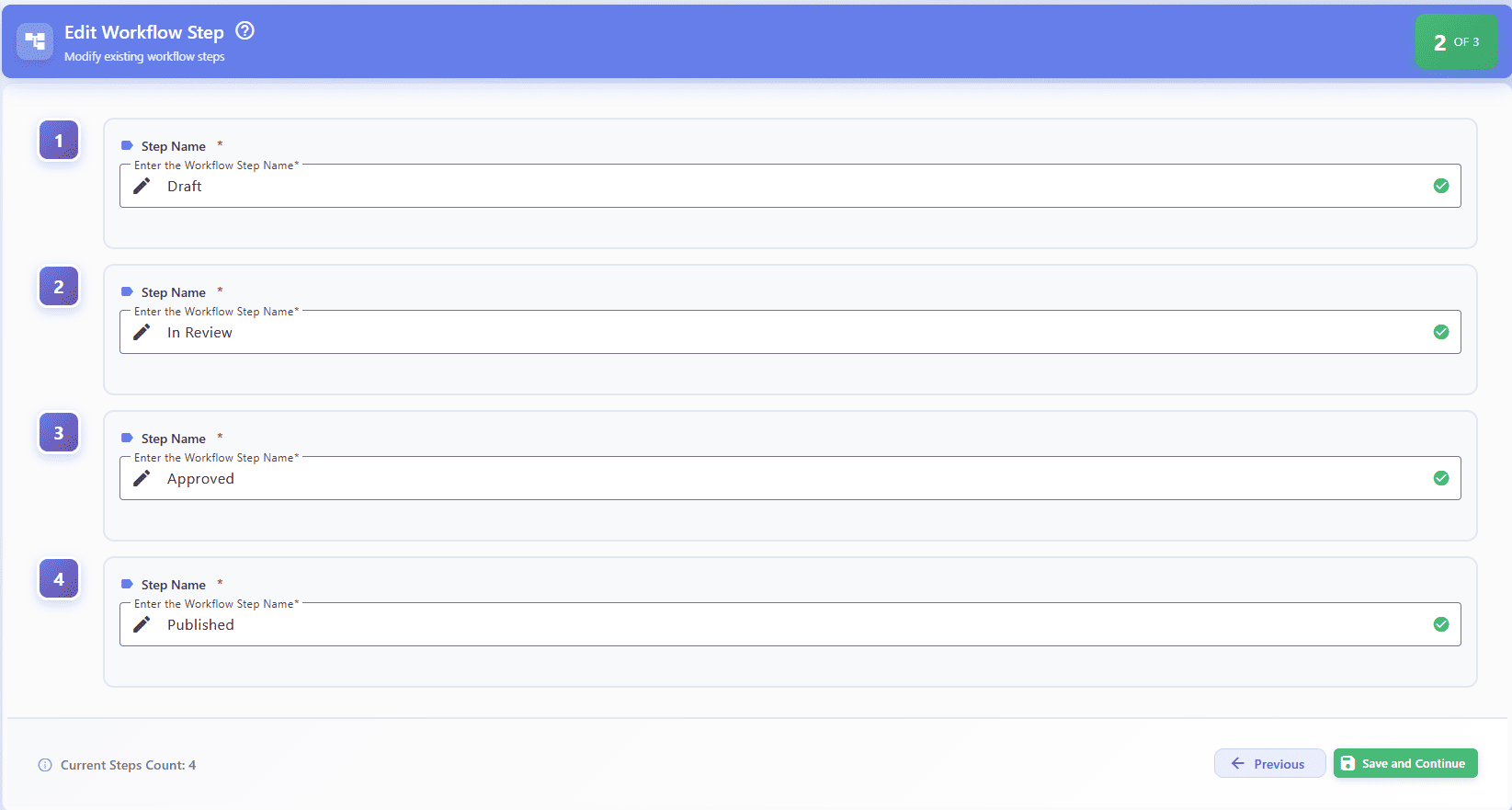 Configure workflow steps and map them to document statuses Configure workflow steps and map them to document statuses