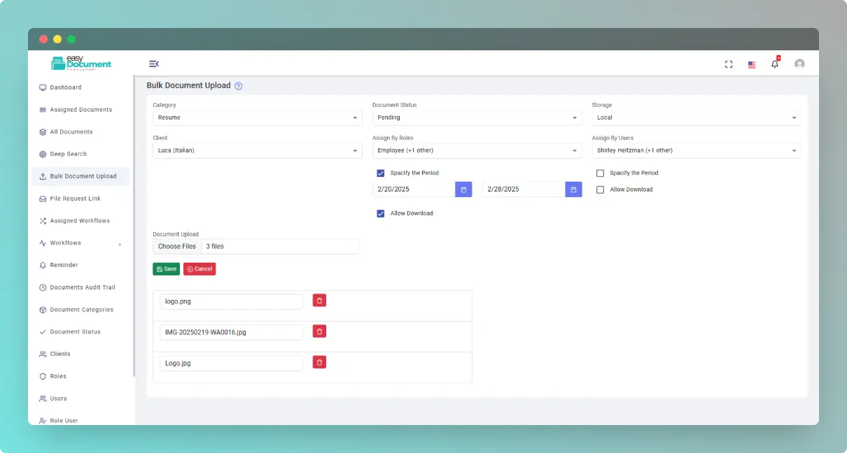 Document Bulk Upload
