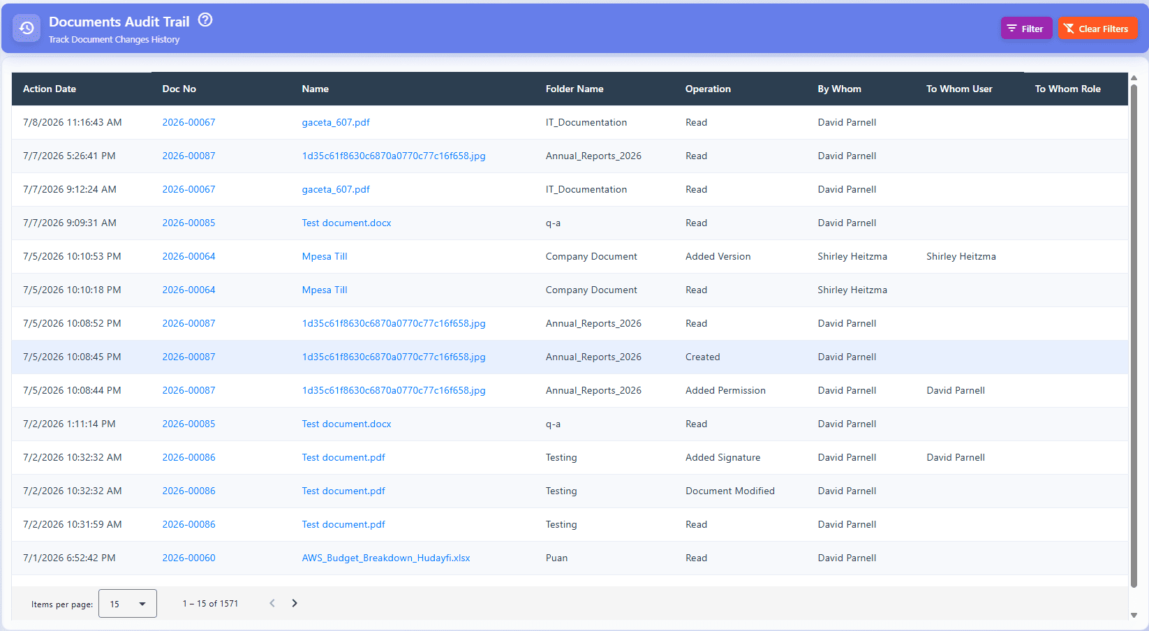 Document Audit Trails