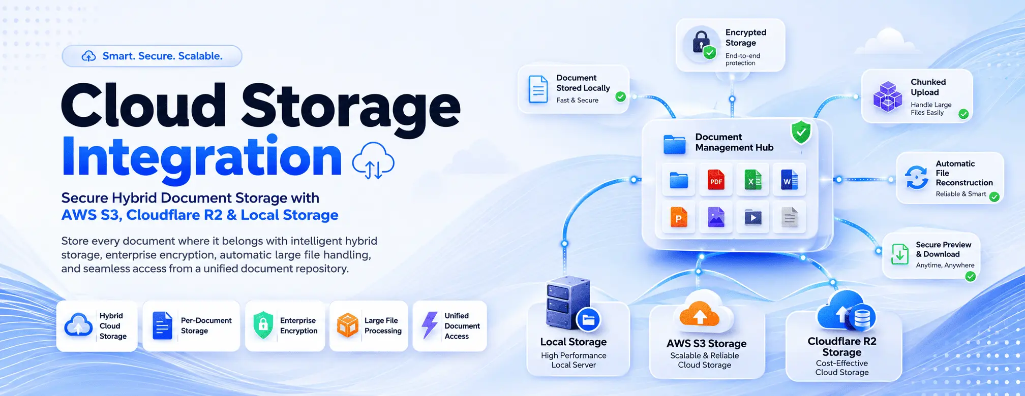 Cloud Storage Integration: Secure Hybrid Document Storage with AWS S3, Cloudflare R2 & Local