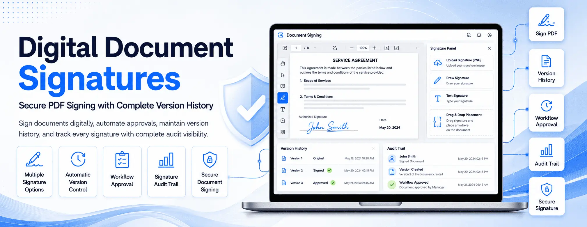 Digital Document Signatures: Secure PDF Signing with Complete Version History