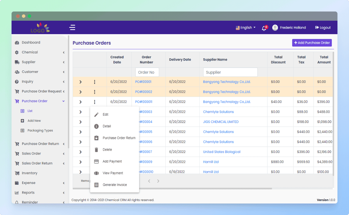 purchase order