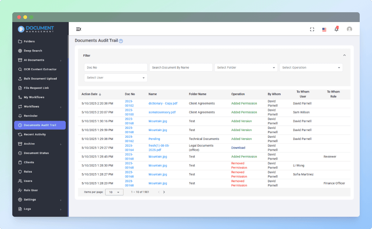 document audit trails