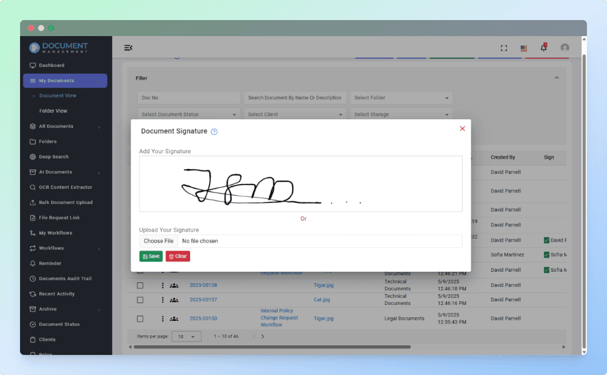 Document signature
